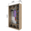 Skapis ar 2 bīdāmām durvīm 140/240/45 cm "trifele" - Image 3