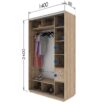 Skapis ar 2 bīdāmām durvīm un spoguli 140/240/60 cm "trifele"+2 atv. - Image 3