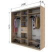 Skapis ar 3 bīdāmām durvīm 230/240/60 cm, krāsa ''sonoma'' +2 atvilktnes - Image 3