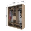 Skapis ar 3 bīdāmām durvīm un spoguli 200/240/60 cm "trifele"+2 atv. - Image 3