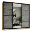 Skapis ar 3 bīdāmām durvīm un spoguli 220/240/60 cm "sonoma/industrial''ar atvilktnēm - Image 3