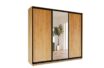 Skapis ar 3 bīdāmām durvīm 200/220/60 cm "gold craft oak'' ar spoguli un atvilktnēm, prof.Bavaria