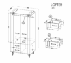 Sistēma “LOFTER” LO1 (2D 2S skapis) – Krāsa: tūkstošgades betons - Image 2