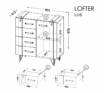 Sistēma “LOFTER” LO6 (1D 4S kumode) – Krāsa: tūkstošgades betons - Image 2