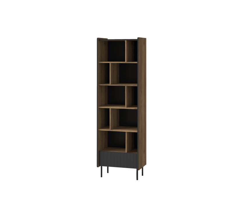 364813_system-prestigo-p10-regal-1s-kolor-czarny-san-sebastian Система “PRESTIGO” P10 (книжный шкаф 1S) – Цвет: черный/сан-себастьян — изображение 1