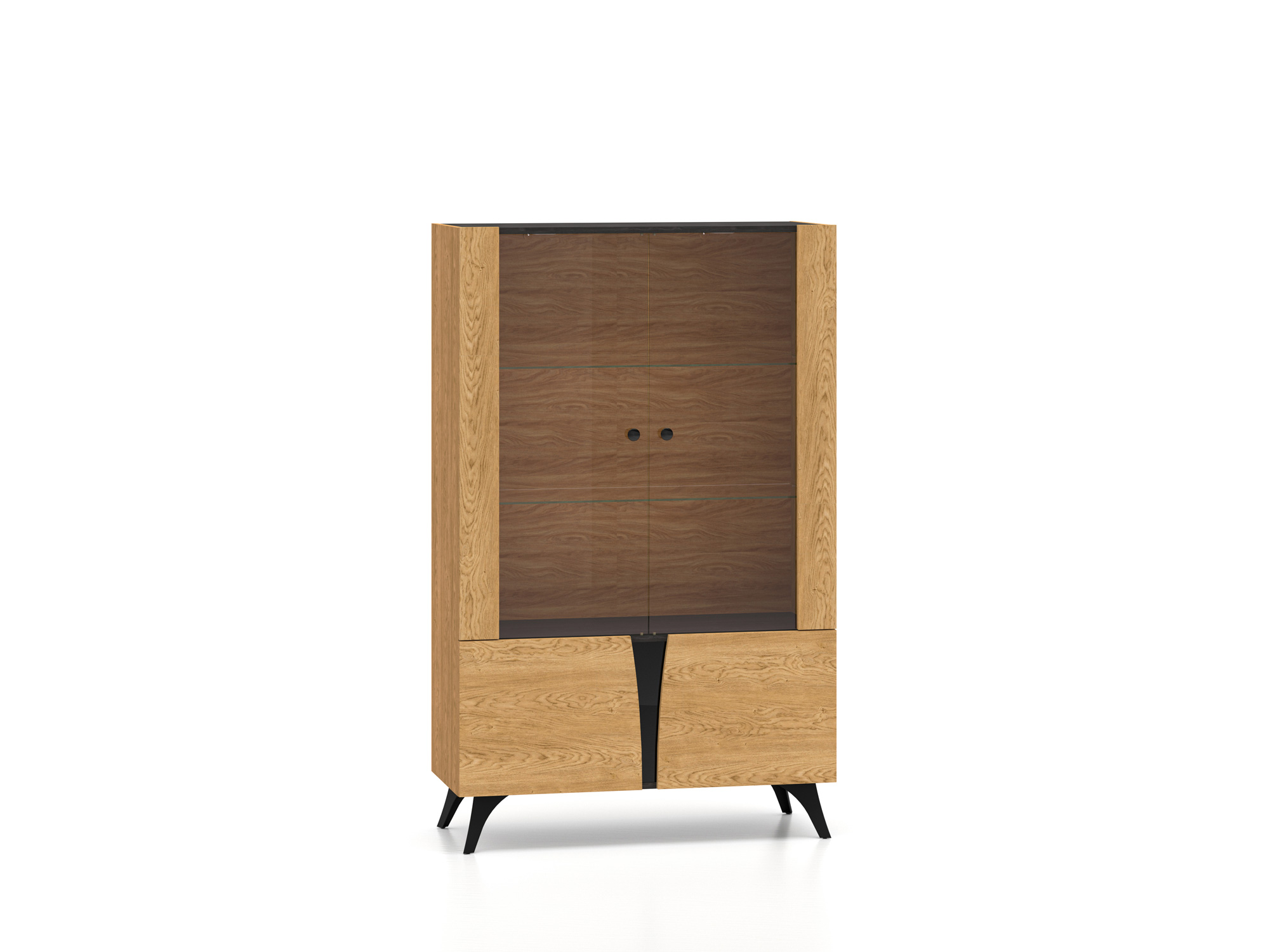PR_TOSCANIA_03_A Toscania 03 Baltic Dune Oak/Prestige Black Ash – 2W2D vitrīna - Image 1