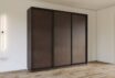 Skapis ar 3 bīdāmām durvīm 250/240/60 cm,"venge+melns mat."+2 atvilktnes