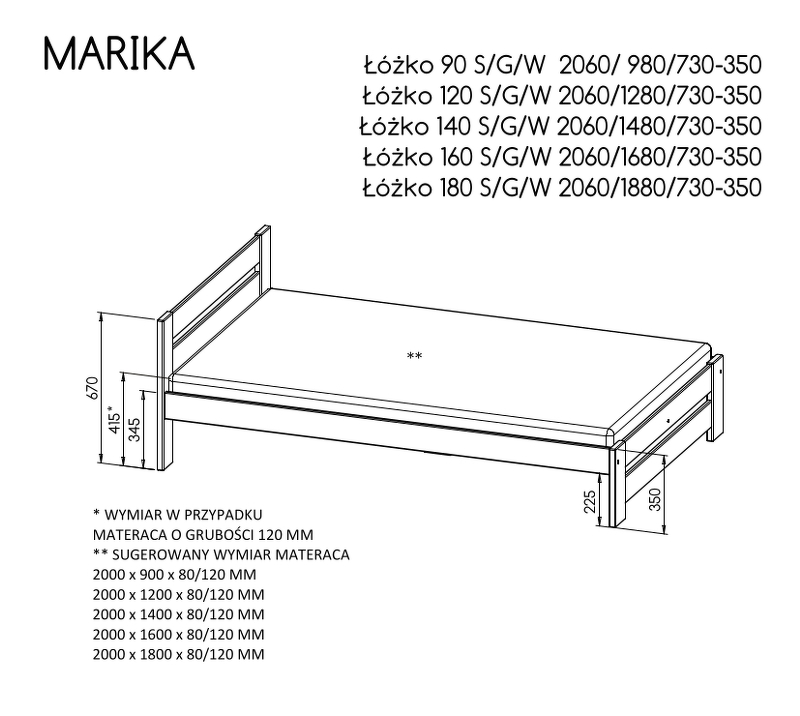 157831_lozko-marika-kolor-korpusu-sosna-na-orzech Łóżko “MARIKA” – Kolor Korpusu: sosna na orzech - Image 1