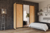 Skapis ar 3 bīdāmām durvīm 200/220/60 cm "gold craft oak'' ar spoguli un atvilktnēm - Image 2