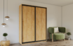 Skapis ar 2 bīdāmām durvīm 180/240/60 cm, krāsa: "gold craft oak" ar atvilktnēm - Image 2