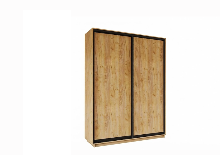skapis_180g Skapis ar 2 bīdāmām durvīm 180/240/60 cm, krāsa: "gold craft oak" ar atvilktnēm - Image 1