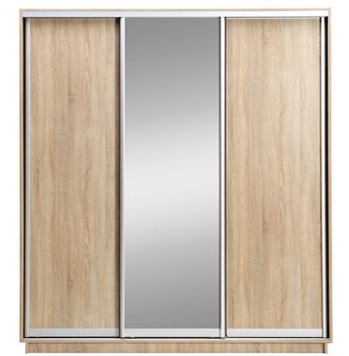 Skapis ar 3 bīdāmām durvīm un spoguli 210/240/60 cm "sonoma"+ 2 atv.