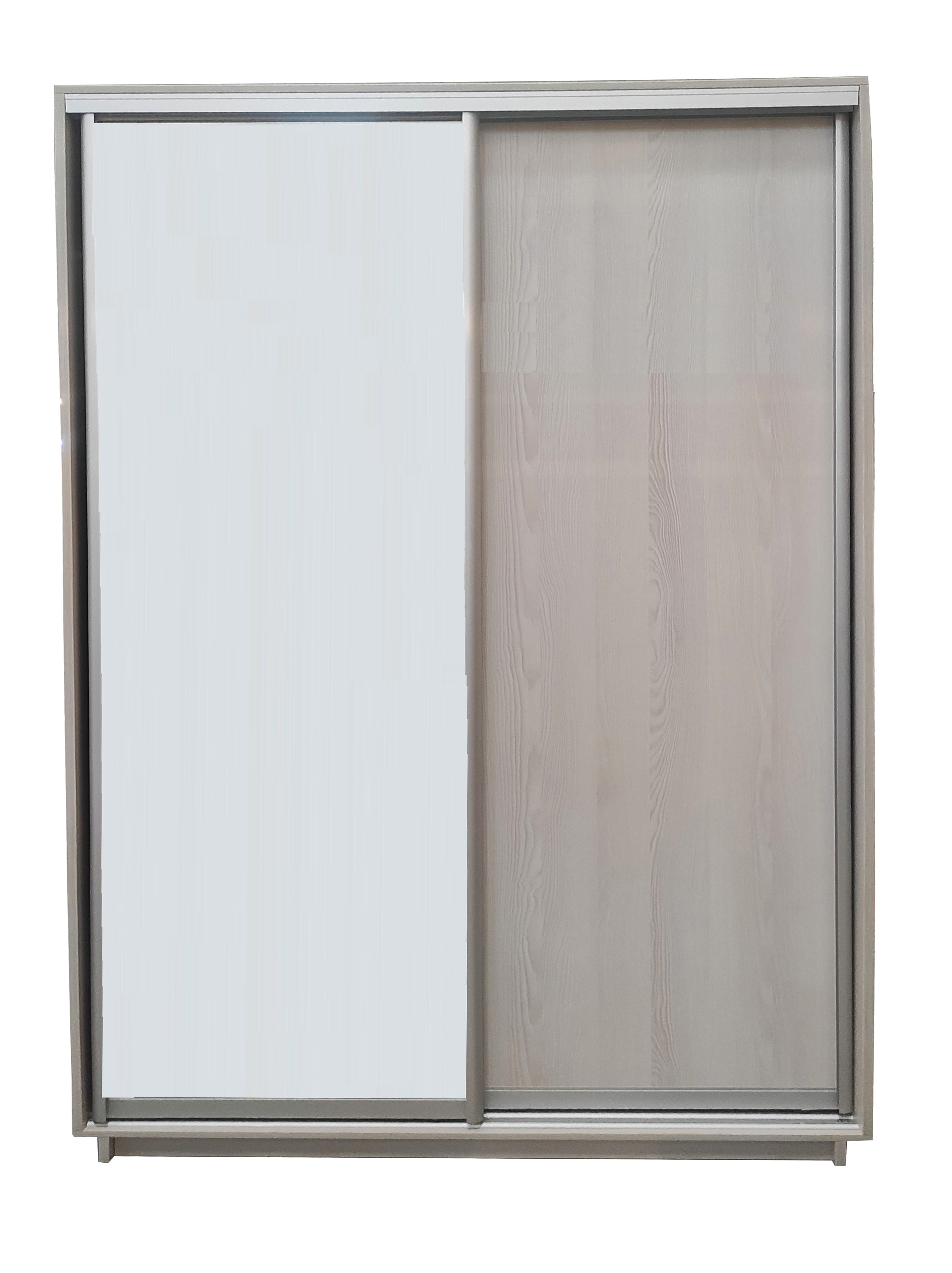 Skapis ar 2 bīdāmām durvīm un spoguli 130/220/60 cm "sniega osis"+2 atv.