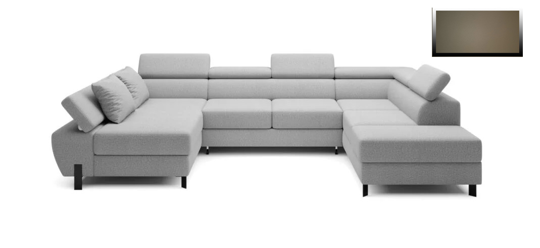 U-veida ādas dīvāns "MOLINA XL"