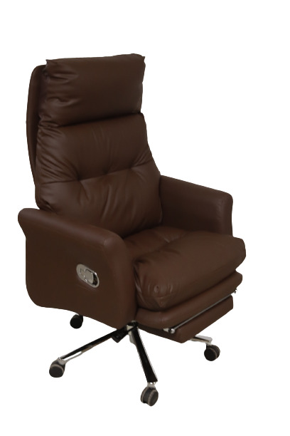 Darba krēsls ar kāju balstu A007 brūnā krāsā