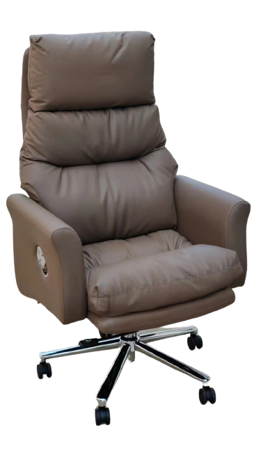 Darba krēsls ar kāju balstu A007 brūnā krāsā