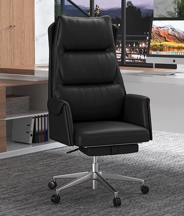 Darba krēsls A051 ar kāju balstu melnā krāsā