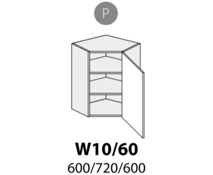 Augšējais stūra virtuves skapītis VIANO W10 lab.