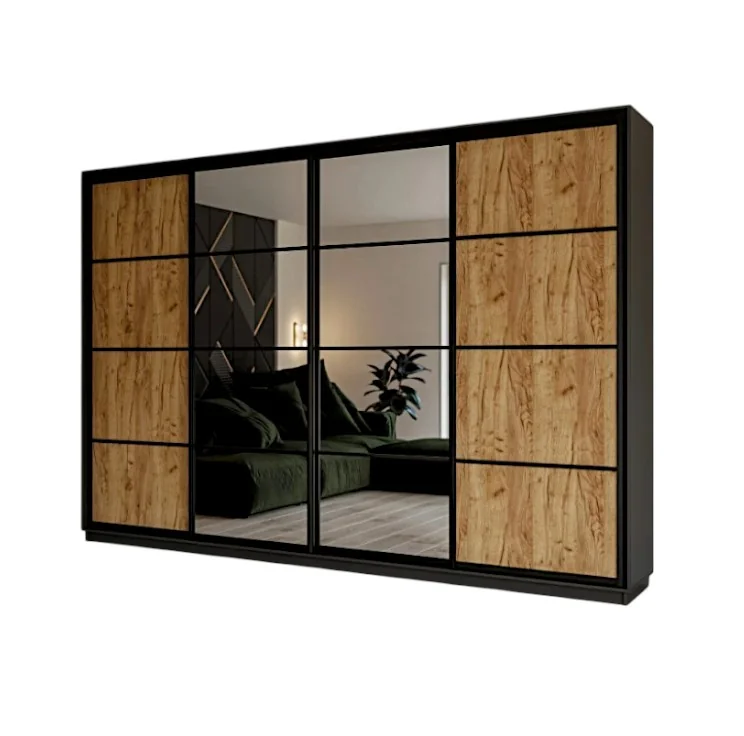 skapis_4dv-Photoroom Шкаф-купе 4х дверный с зеркалом 300/240/60 см,2 ящика — изображение 1