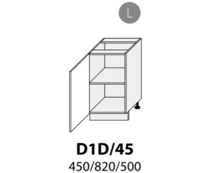 Apakšējais virtuves skapītis AVELLINO D1D/45 kreis.